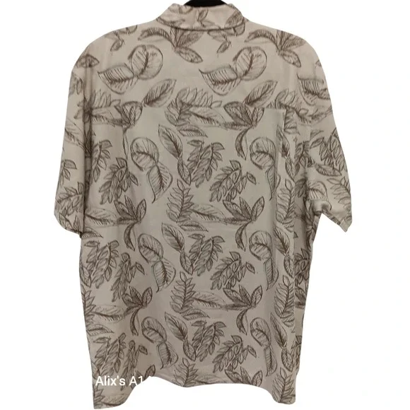 Centro Men's XL Hawaiian Shirt Linen Cotton Floral Aloha Beach Boho Casual - Picture 2 of 9